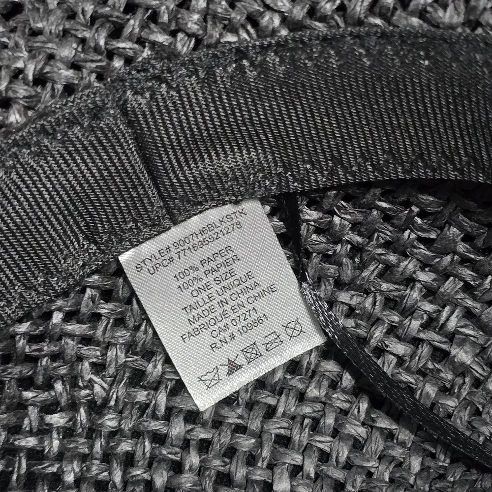 Chic Charcoal Woven Hat with Bow - Picture 3 of 3